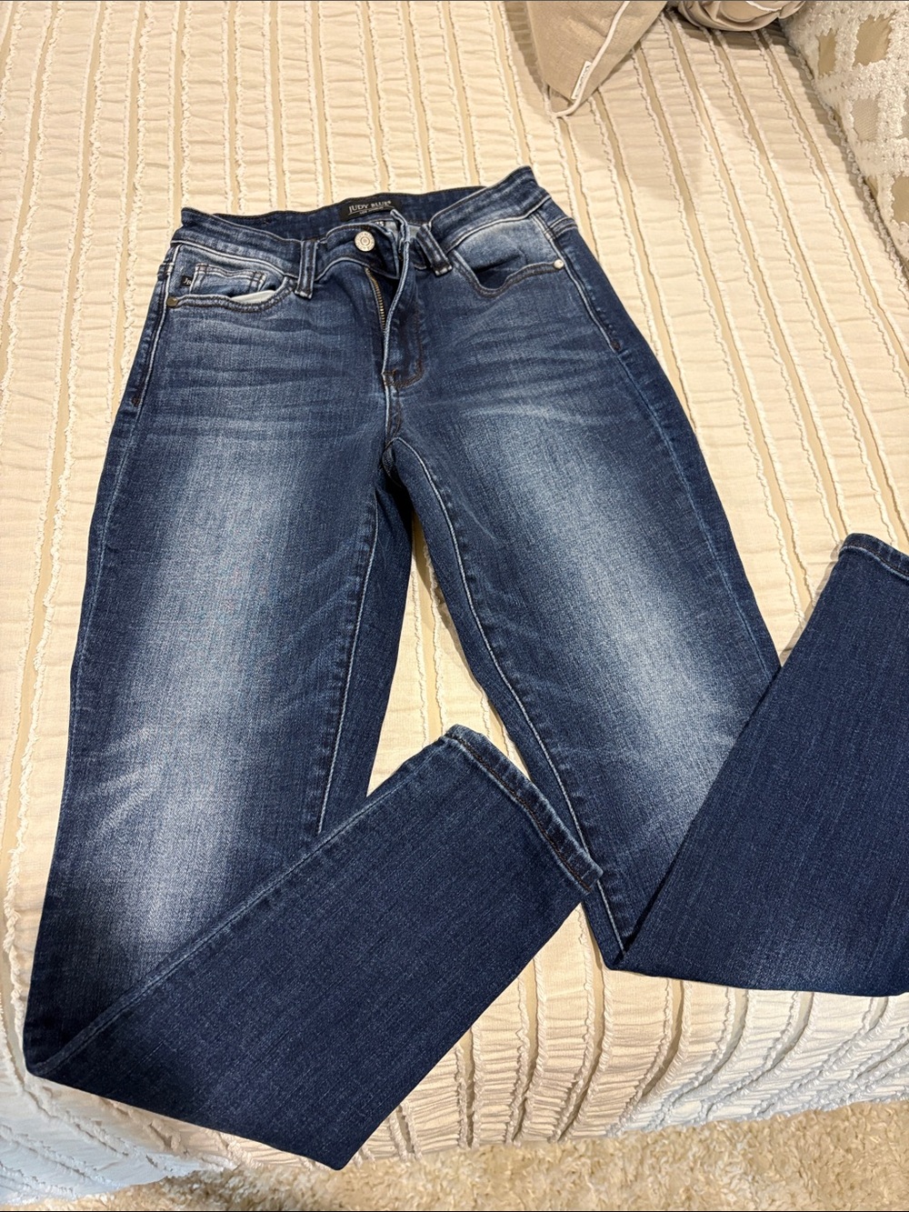 Judy Blue Dark Indigo Skinny Jeans with Whiskering